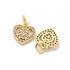 Brass Micro Pave Cubic Clear Zirconia Charms KK-Z044-23G-2