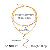 304 Stainless Steel Pave Clear Cubic Zirconia Teardrop Long Tassel Pendant 3 Layer Chain Necklaces for Women WGE5E69-01-6