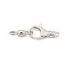 Brass Micro Pave Clear Cubic Zirconia Lobster Claw Clasps KK-Z137-17P-1