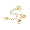 Brass Micro Pave Clear Cubic Zirconia End with Chains KK-H093-03G-2