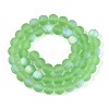 Frosted Transparent Glass Beads Strands GLAA-T032-T8mm-MBB17-2