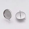 Non-Tarnish 202 Stainless Steel Stud Earring Settings STAS-I088-D-02P-2