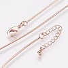Long-Lasting Plated Brass Snake Chain Necklaces LS-NJEW-K112-04RG-NF-1