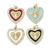Brass Micro Pave Cubic Zirconia Pendants KK-K368-15G-1