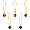 5Pcs 5 Style Flat Round with Letter Alloy Enamel Wine Glass Charms HJEW-TA0001-18-2