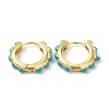 Brass Enamel Hoop Earring Findings KK-P205-06G-2