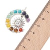 7 Chakra Round Mixed Stone Copper Wire Wrapped Moon Pendants PALLOY-TA00401-02-4