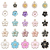 25Pcs 25 Styles Light Gold Plated Alloy Enamel Pendants ENAM-YW0004-33-1