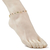 3Pcs 3 Styles Handmade Evil Eye Lampwork Brass Link Chain Anklets for Women AJEW-AN00715-4