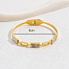 Real 18K Gold Plated Stainless Steel Micro Pave Cubic Zirconia Hinged Bangle for Women SJ3475-1-3