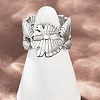 304 Stainless Steel Adjustable Open Cuff Rings for Women LS-RJEW-K299-01P-1