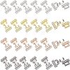 5 Strands Alloy and Brass Fold Over Clasps PALLOY-FH0001-33-1