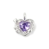 925 Sterling Silver Micro Pave Cubic Zirconia Pendants LS-STER-Q002-02D-1