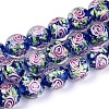 Handmade Foil Glass Beads Strands FOIL-N033-04B-1