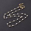 Vacuum Plating 304 Stainless Steel Beaded Necklaces NJEW-E064-03G-2