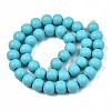 Painted Natural Wood Beads Strands WOOD-S053-54F-2