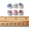 40Pcs Floral Printed Porcelain Beads PORC-FS0001-15-5