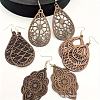 4 Pairs Wood Dangle Earrings FS-WGCC0C4-01-2