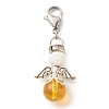 Natural Citrine & Lava Rock Bead Pendants HJEW-JM00600-04-1