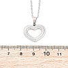 Hollow Heart 304 Stainless Steel Pendant Necklaces NJEW-M096-13P-3