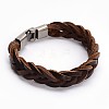 Stylish Braided Leather Cord Bracelets BJEW-F173-08-3
