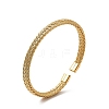 304 Stainless Steel Flat Mesh Chain Shape Open Cuff Bangle for Women BJEW-C033-08G-1