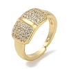 Rack Plating Brass Micro Pave Cubic Zirconia Cuff Finger Rings for Women RJEW-C114-15D-G-1