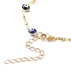 Brass Enamel Evil Eye Link Chain Anklets AJEW-AN00433-5