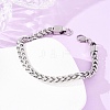 304 Stainless Steel Cuban Link
Chain Bracelets for Women Men BJEW-F527-07P-3