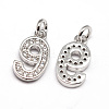 Real Platinum Plated Tone Brass Micro Pave Cubic Zirconia Number Charms ZIRC-E011-09-1