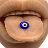 Evil Eye Acrylic with Titanium Steel Tongue Rings WGB59E4-05-1