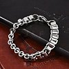 304 Stainless Steel Box Chain Bracelets for Women Men BJEW-F488-47P-2