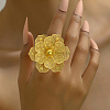 Luxurious Iron Flower Open Cuff Ring for Women's Party Dressing SW9832-3