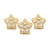 Brass Micro Pave Clear Cubic Zirconia Beads ZIRC-M113-03G-3