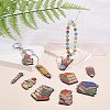 10Pcs 10 Styles Wood Pendants WOOD-PH0003-13-5