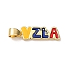 Venezuelan Brass Enamel Pendants KK-P352-01B-G-1