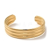 Titanium Steel Grooved Open Cuff Bangles for Women BJEW-G719-22G-2