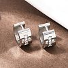 304 Stainless Steel Micro Pave Clear Cubic Zirconia Hoop Earrings EJEW-G457-03P-3