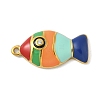 304 Stainless Steel Enamel Pendants STAS-K306-21G-01-1