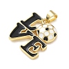 Football Theme Brass Enamel Pendants KK-A303-01A-G02-2