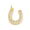 Brass Micro Pave Cubic Zirconia U Shape Charms KK-C012-24G-1