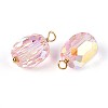 Electroplate Glass Barrel Charms STAS-N110-14G-2