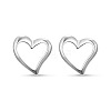 SHEGRACE Sweety Girls Elegant Heart Rhodium Plated 925 Sterling Silver Ear Studs JE23A-1