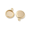 Flat Round Brass Pendant Cabochon Settings X-KK-K414-14B-G-2