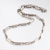 Tarnish Resistant 304L Stainless Steel Bar Link Chain Necklaces NJEW-F101-03-2