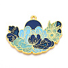 Rack Plating Alloy Enamel Big Pendants ENAM-N056-395F-G-1