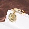 Brass Micro Pave Cubic Zirconia Cuff Rings for Women RJEW-K264-08G-3