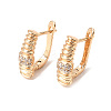 Brass Micro Pave Cubic Zirconia Hoop Earrings KK-CBACA55-08G-2