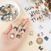 GOMAKERER 48Pcs 12 Style Printed Alloy Pendants FIND-GO0001-56-3