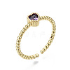 Brass Micro Pave Cubic Zirconia Cuff Rings RJEW-T016-12G-NF-4